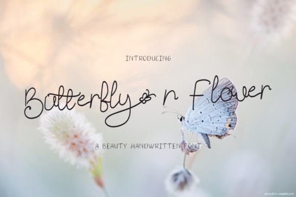 Butterfly N Flower Font for Handmade Creations