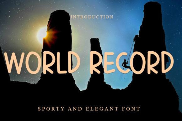 World Record Font for Handmade Creations